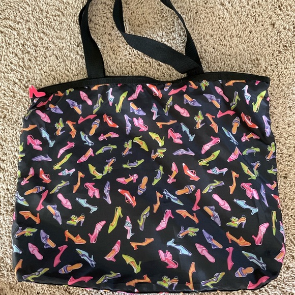 Shoe 100% Nylon Shoulder Tote Bag - Picture 3 of 7